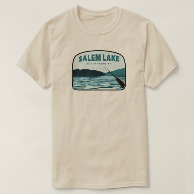 Salem Lake North Carolina Fishing Rod T-Shirt (Design vorne)