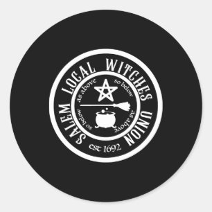 Salem Local Hexches Gewerkschaft Est 1692 Hallowee Runder Aufkleber
