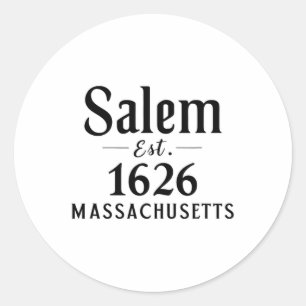 Salem Machusettes Est. 1626 Halloween Herbst Herbs Runder Aufkleber