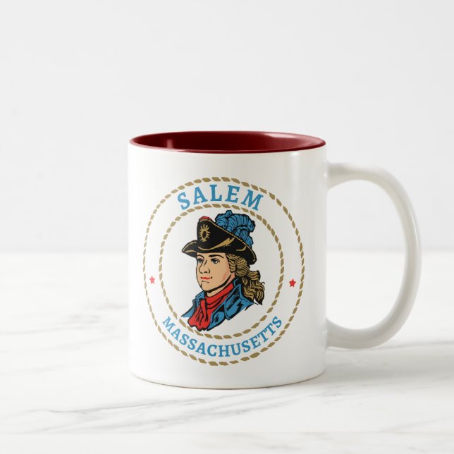 Salem Massachusetts Colonial Zweifarbige Tasse (Rechts)