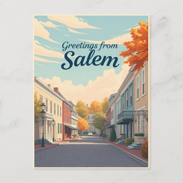 Salem Massachusetts  Historic Architecture Vintage Postkarte (Vorderseite)