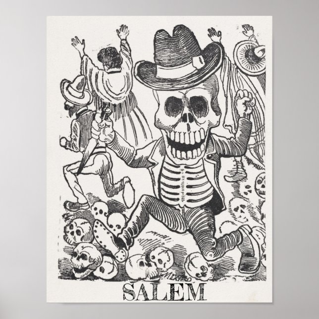 Salem Massachusetts Skull Occult Poster (Vorne)