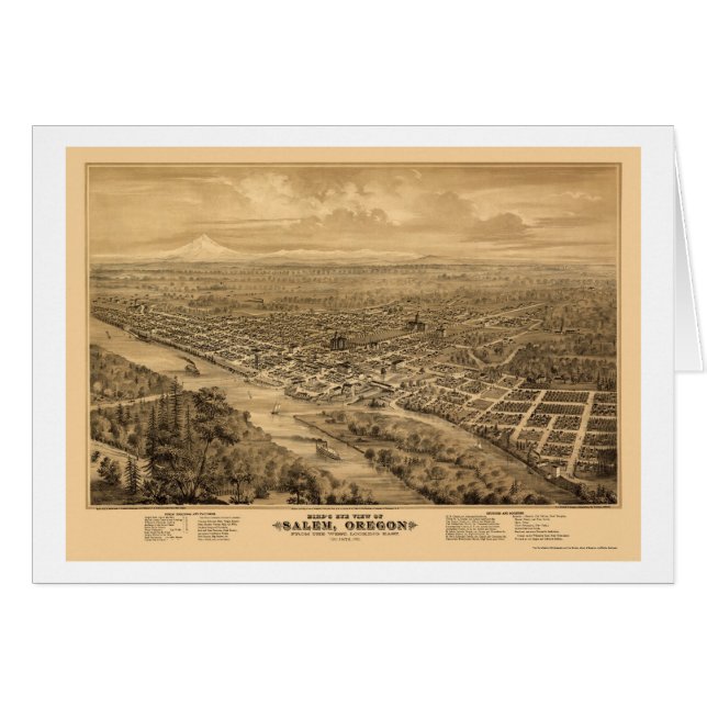 Salem ODER panoramische Karte - 1876 (Vorderseite (Horizontal))