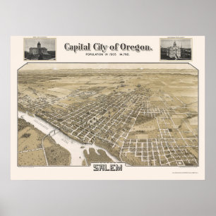 Salem, OR Panoramablick - 1905 Poster