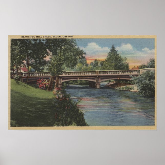 Salem, Oregon - Beautiful Mill Creek Poster (Vorne)