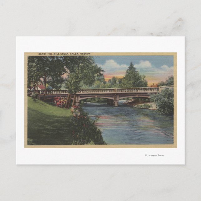 Salem, Oregon - Schöne Mill Creek Postkarte (Vorderseite)