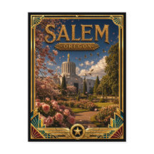 Salem Oregon Vintage Art Deco Golden Age