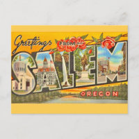 Salem Oregon Vintage-Grußkarte