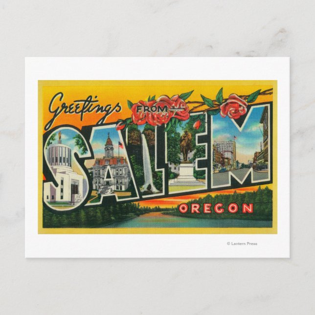 Salem, OregonLarge Letter ScenesSalem, OR Postkarte (Vorderseite)
