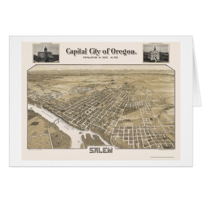 Salem, OU carte panoramique - 1905 (Devant horizontal)
