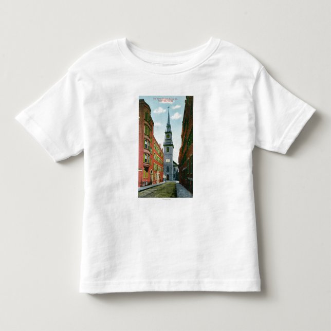 Salem-Straßen-Ansicht der alten Nordkirche Gbd # 2 Kleinkind T-shirt (Vorderseite)