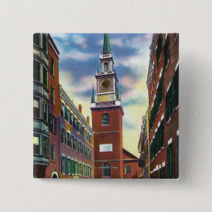 Salem Street View Old North Church Bldg Button