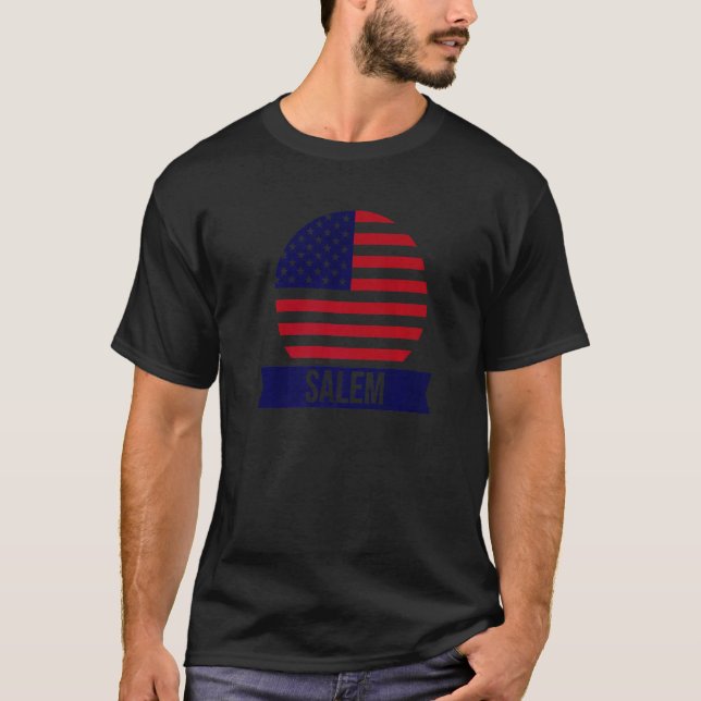 Salem USA American place name US flagge 1 T-Shirt (Vorderseite)