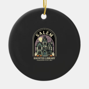 Salem Verzauberte Bibliothek Halloween Design_1 Keramik Ornament