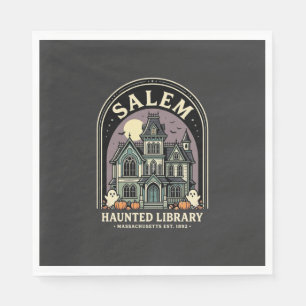 Salem Verzauberte Bibliothek Halloween Design_1 Serviette