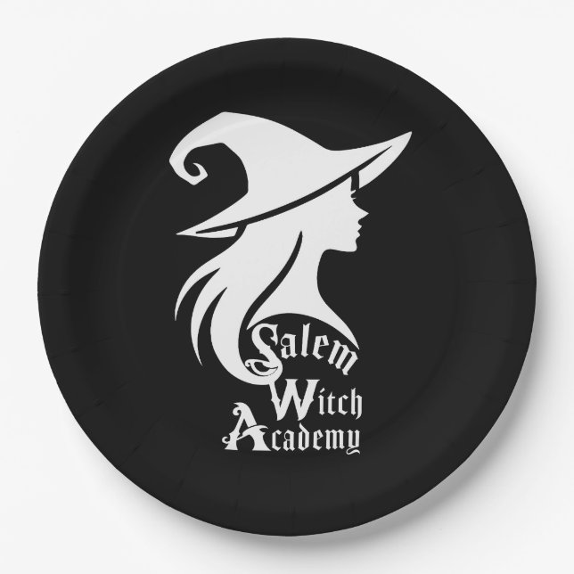 Salem Witch Academy Wiccan Hexes Halloween-Party Pappteller (Vorderseite)