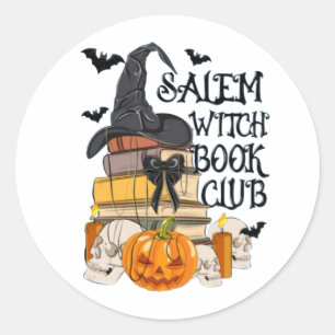 Salem Witch Book Club Halloween Runder Aufkleber