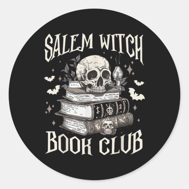 Salem Witch Book Club Halloween Runder Aufkleber (Vorderseite)