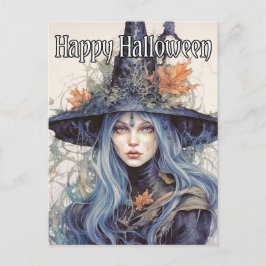 Salem Witch Illustration Happy Halloween Postkarte