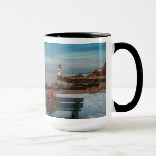 Salems Winter Island Leuchtturm zu Weihnachten Tasse