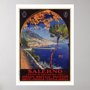Salerno Italien Vintage Sommerreisen Poster