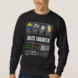 Sales Engineer Label Skills Solving Coffee Whiskey Sweatshirt