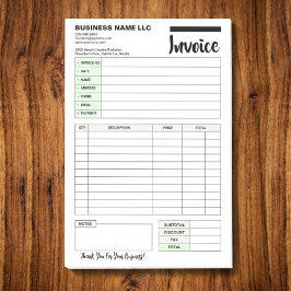 Sales Invoice Receipts, Small Business Payment Pad Post-it Klebezettel