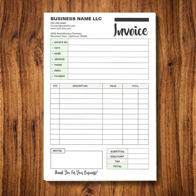 Sales Invoice Receipts, Small Business Payment Pad Post-it Klebezettel (printable sales receipt template)