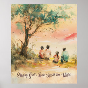 Salesianische Missionen Wasserfarben Kunst Poster