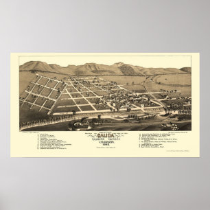 Salida, CO Panorama Karte - 1882 Poster