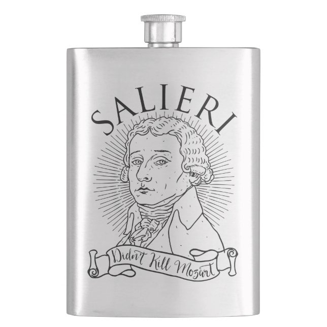 Salieri tötete Mozart nicht Flachmann (Vorderseite)