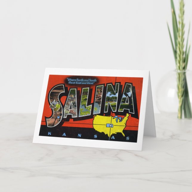 Salina Kansas Vintag Gruß Karte (Vorderseite)