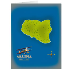 Salina, Sicile carte affiche de voyage carte