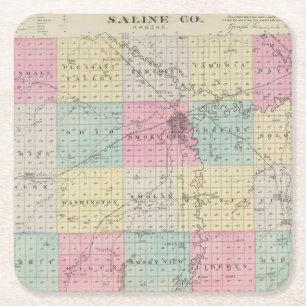 Saline County, Kansas Rechteckiger Pappuntersetzer