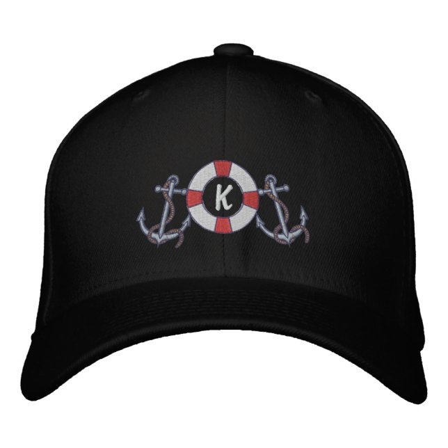 Saling Ring und Anker Bestickte Baseballkappe (Vorderseite)