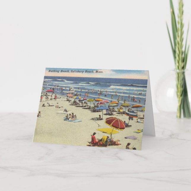 Salisbury Beach, MA - Vintage Sommerszene Karte (Vorderseite)
