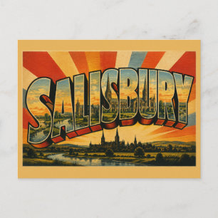 Salisbury England Vintage Reise Kunst Postkarte
