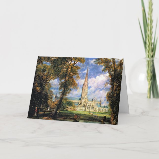 Salisbury-Kathedrale vom Boden des Bischofs Karte (Vorderseite)