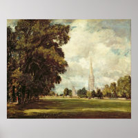 Salisbury Kathedrale von Lower Marsh Nah, 1820