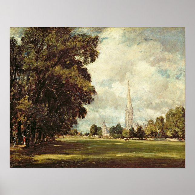 Salisbury Kathedrale von Lower Marsh Nah, 1820 Poster (Vorne)