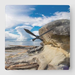 Salish Sea Thunderhead Nanaimo BC Quadratische Wanduhr