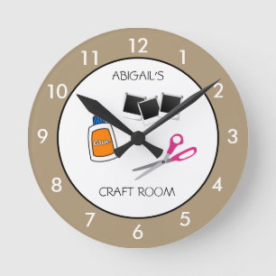 Salle d'artisanat Horloge ronde Beige Personnalis