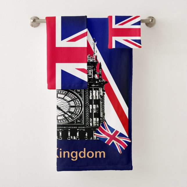 Salle de bain avec drapeau britannique Royaume-Uni (En situation)