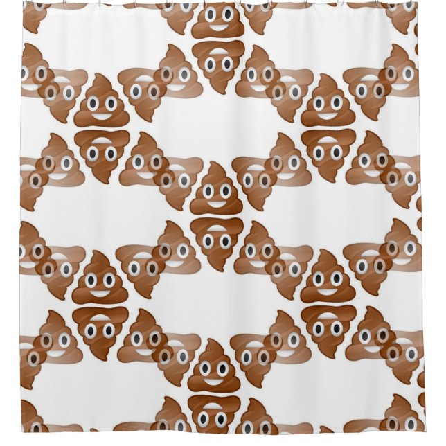 salle de bain avec rideau de douche poop emoji (Devant)