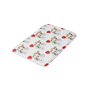 Salle de bain avec tapis de douche Heart Fire Snow