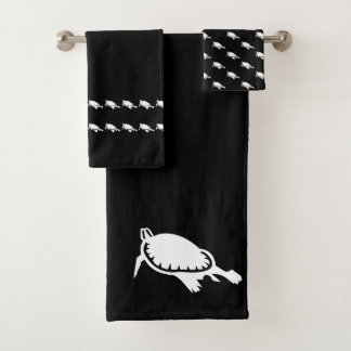 Salle de bain de tortues marines noir blanc