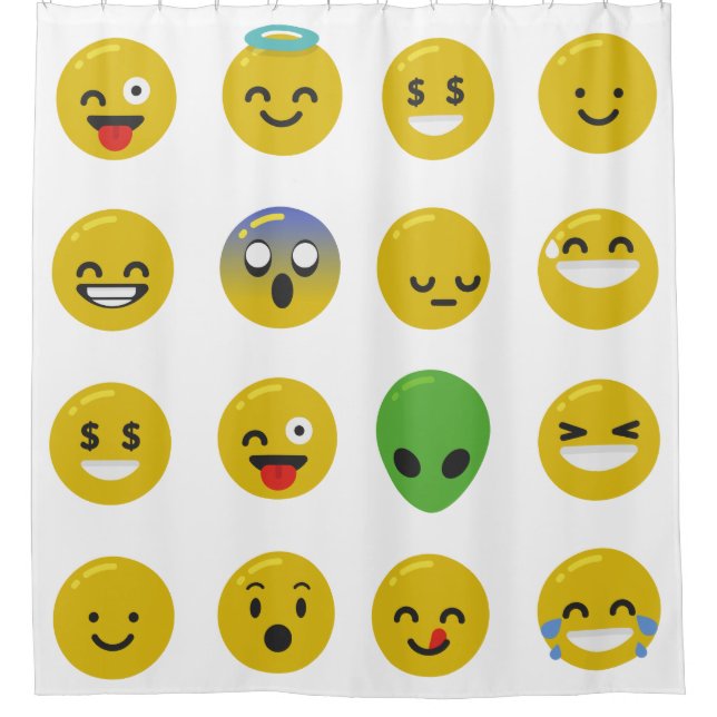 Salle de bain Emoji face heureux rideau de douche (Devant)