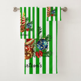 Salle de bain invitée Stripe de Noël Personnaliser