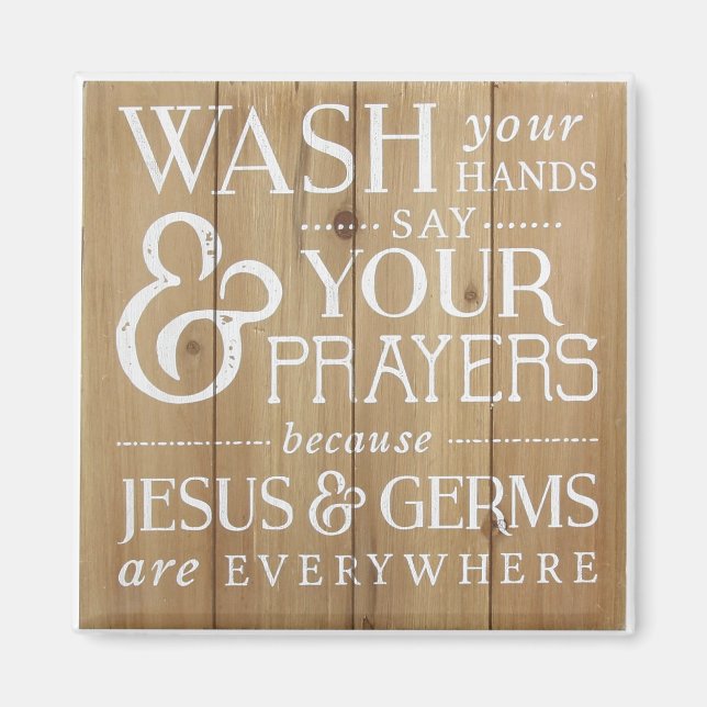 Salle de bain Magnet de cuisine. Lave-toi la main (Devant)