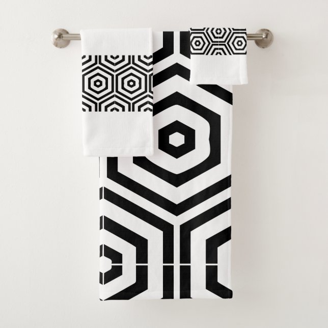 Salle de bain moderne et design noir et blanc (En situation)